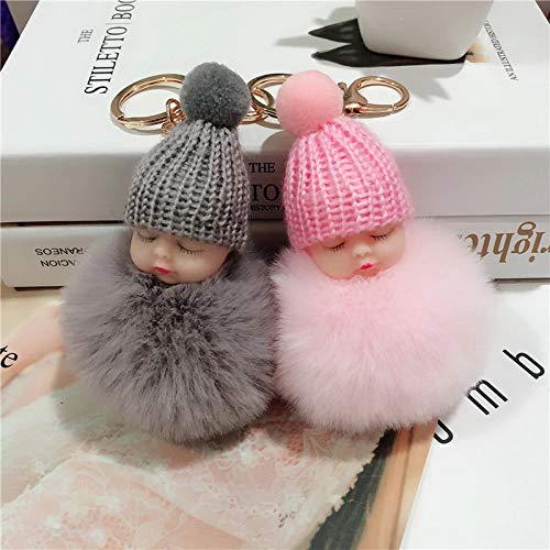 Soft Toys Sleeping Key Chain Gift for Girl & Women (Multi Color) (Key Chain - 6 Piece Set)